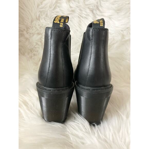 DR MARTENS Hurston Chelsea Lug Sole Heel Leather Boots 9 Black - Picture 7 of 11